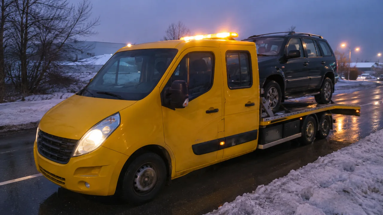 Nocny wyjazd lawety MANI-HOL do unieruchomionego SUV-a – Mysłowice