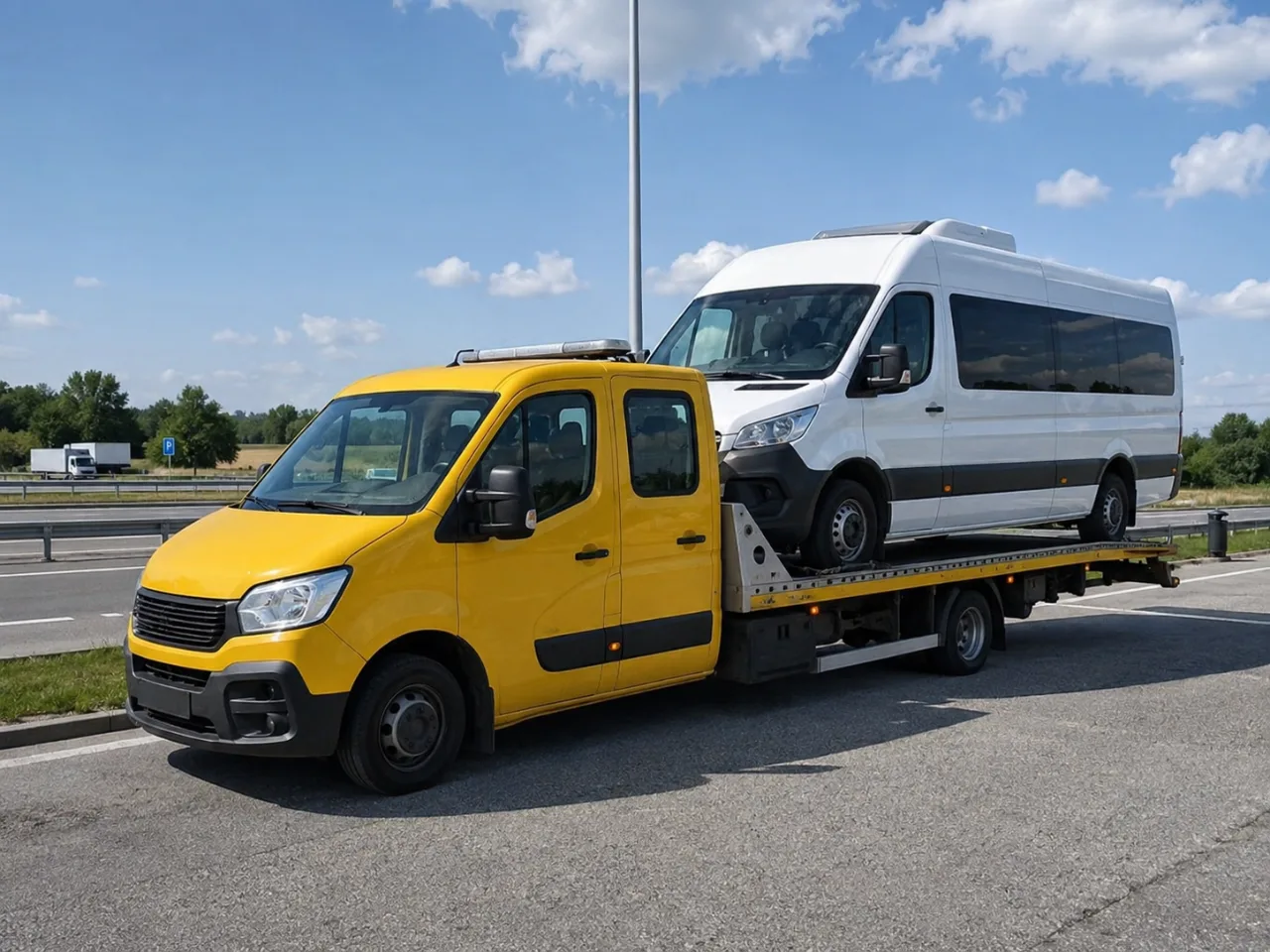 Transport busa osobowego na lawecie – Mysłowice